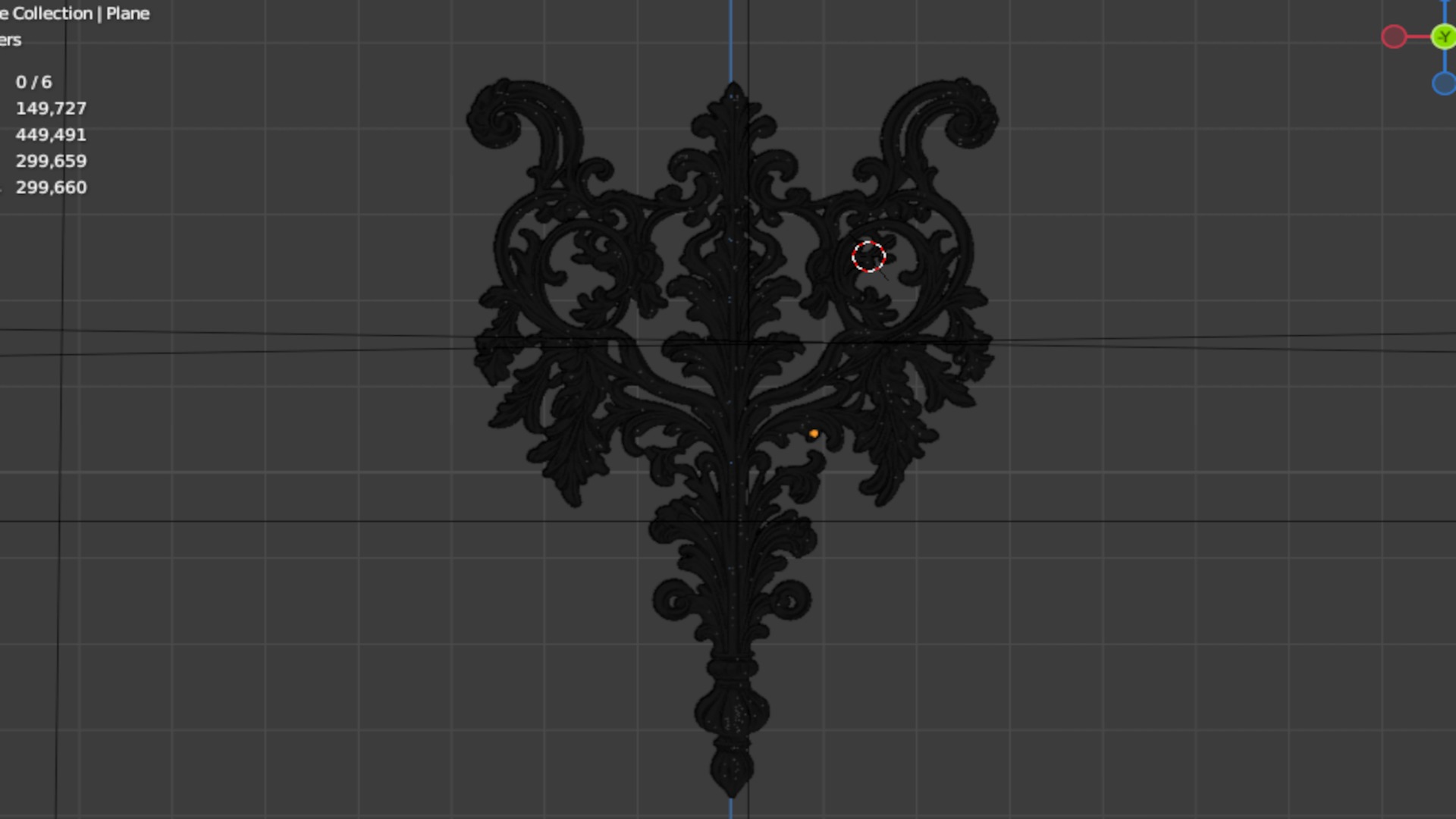 Classic decor ornament carved 56 3D model_5