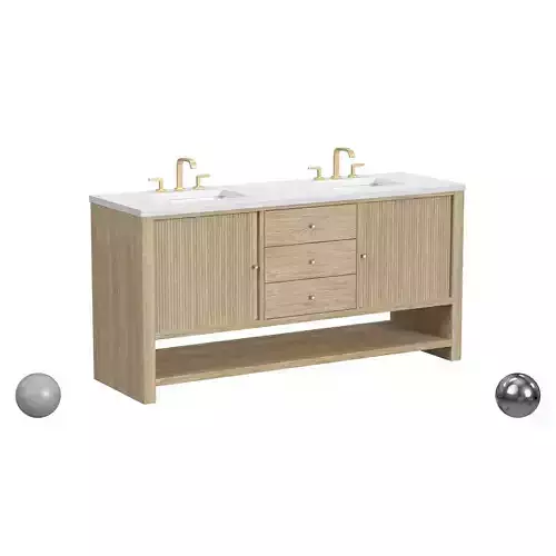 Marigot Single 72 Double Vanity in Sunwashed Oak