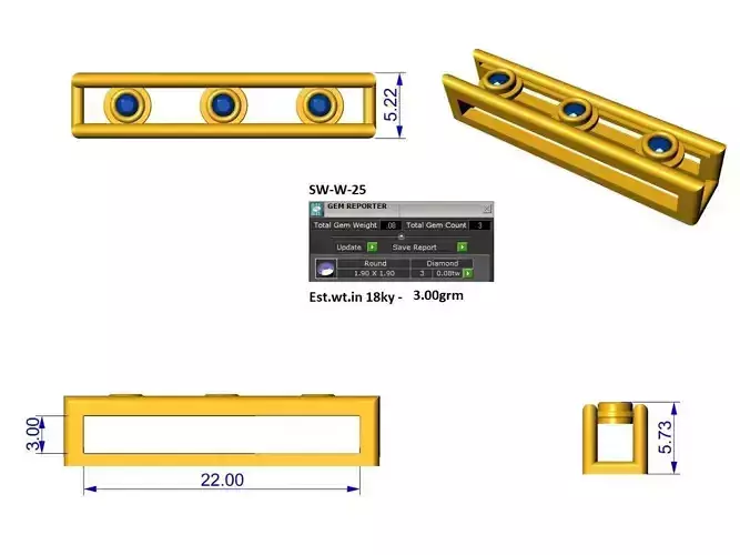 trio diamond apple watch charm