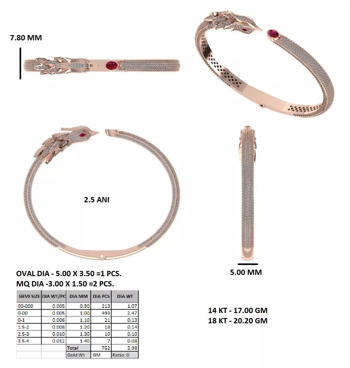 bird bracelet 3D print model_0