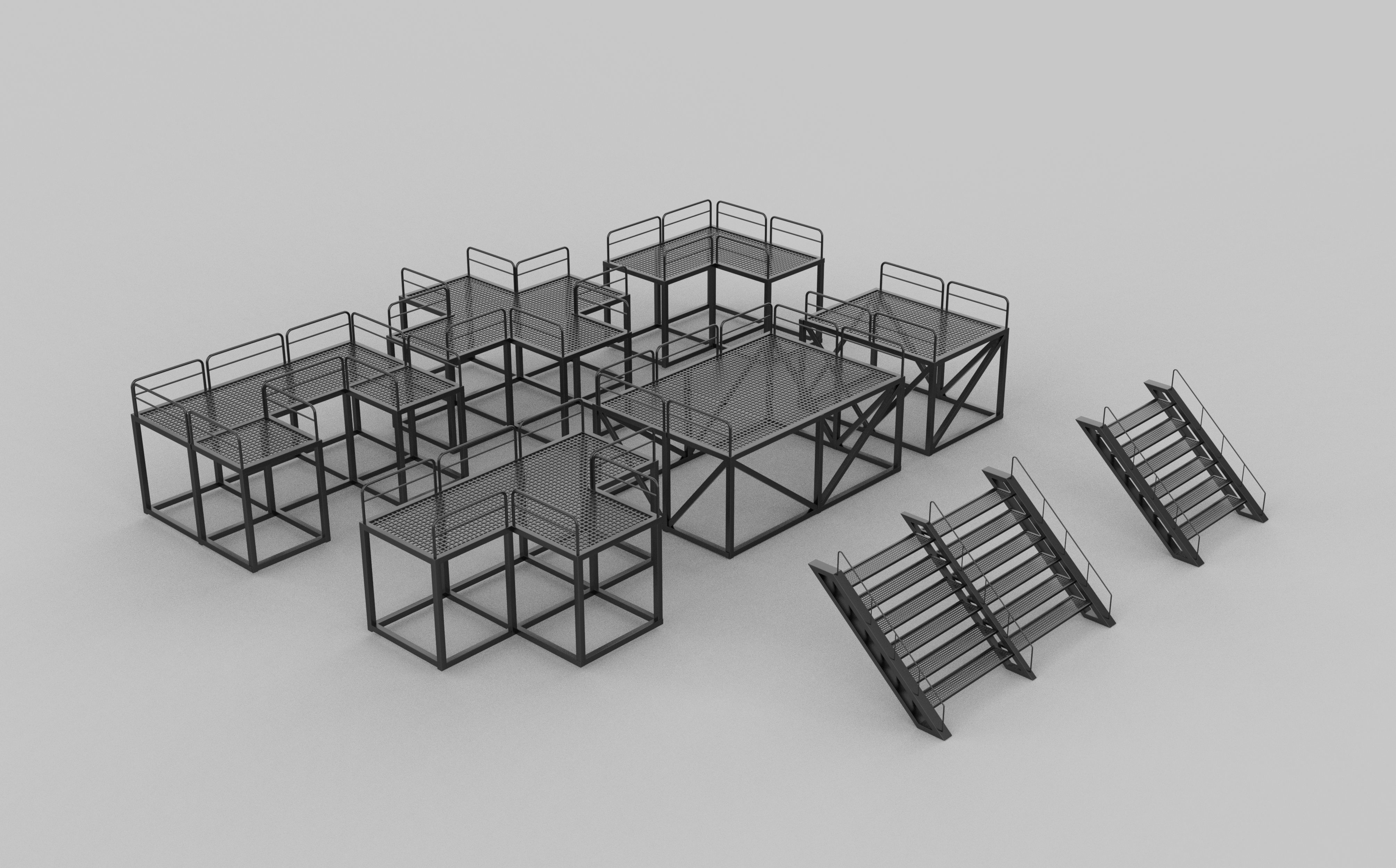 Modular Platform 3D model_8