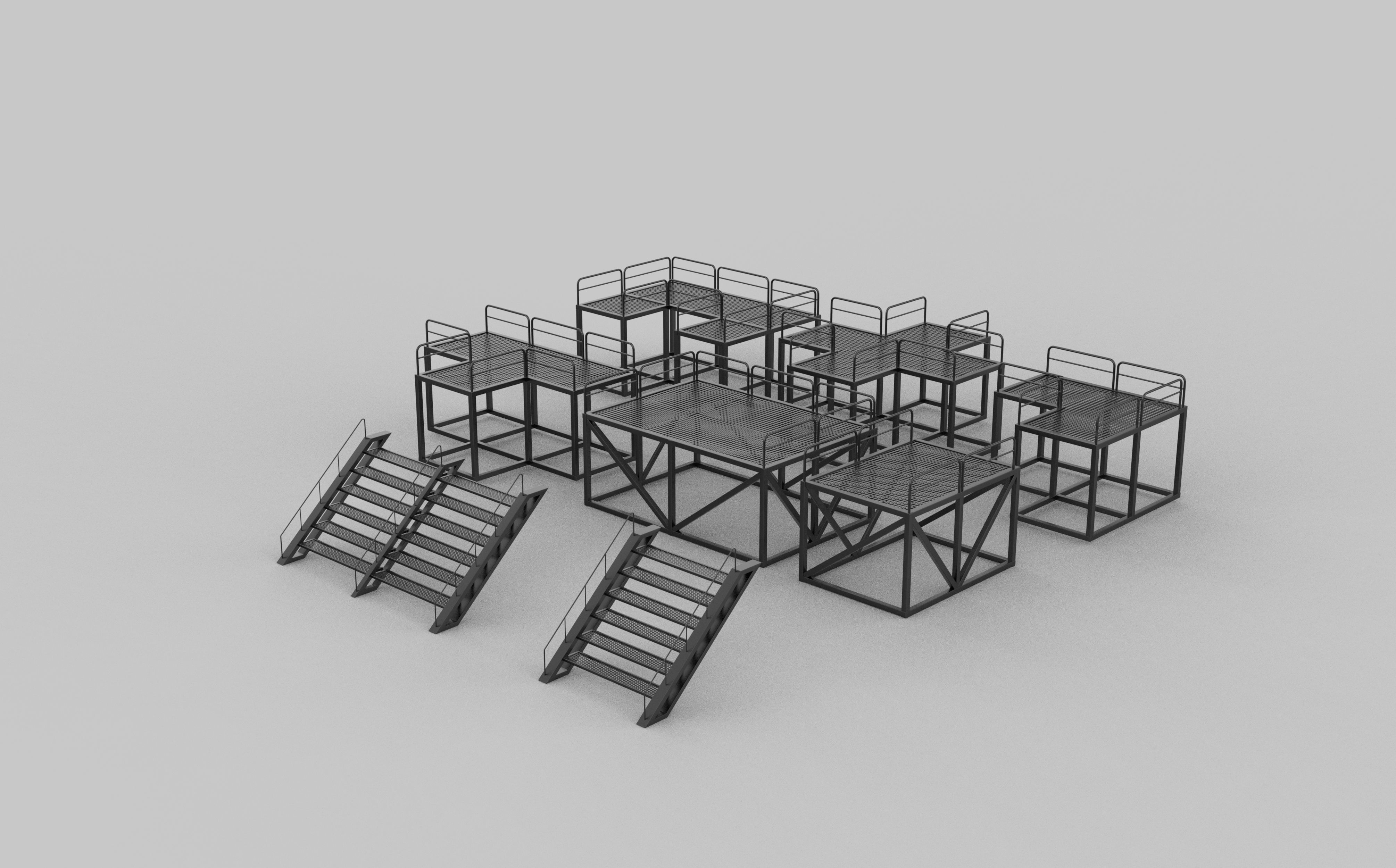 Modular Platform 3D model_6