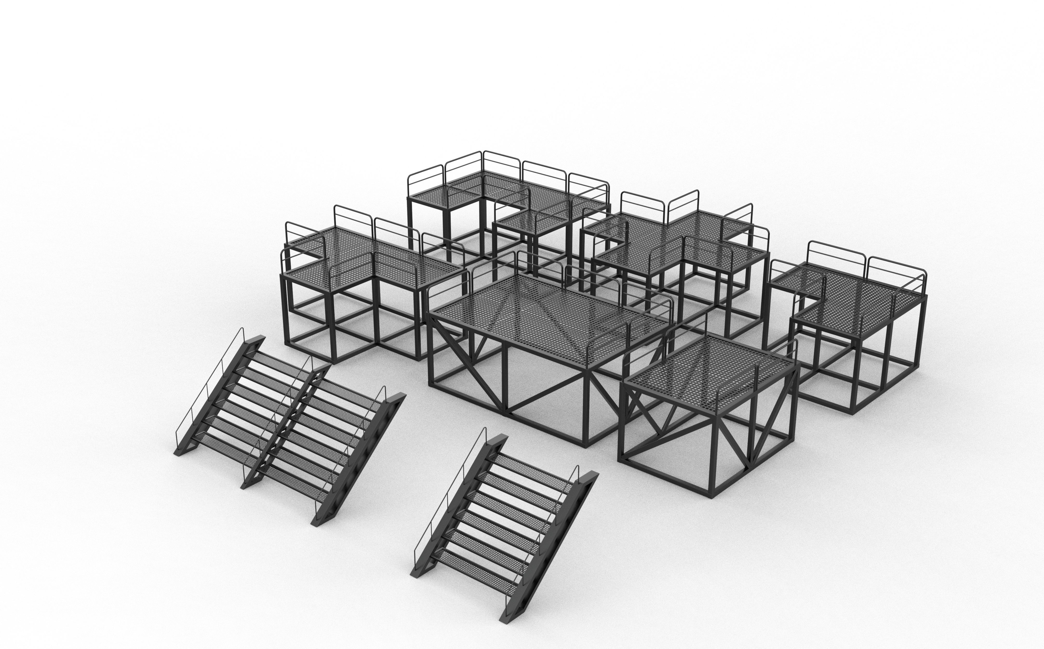 Modular Platform 3D model_11