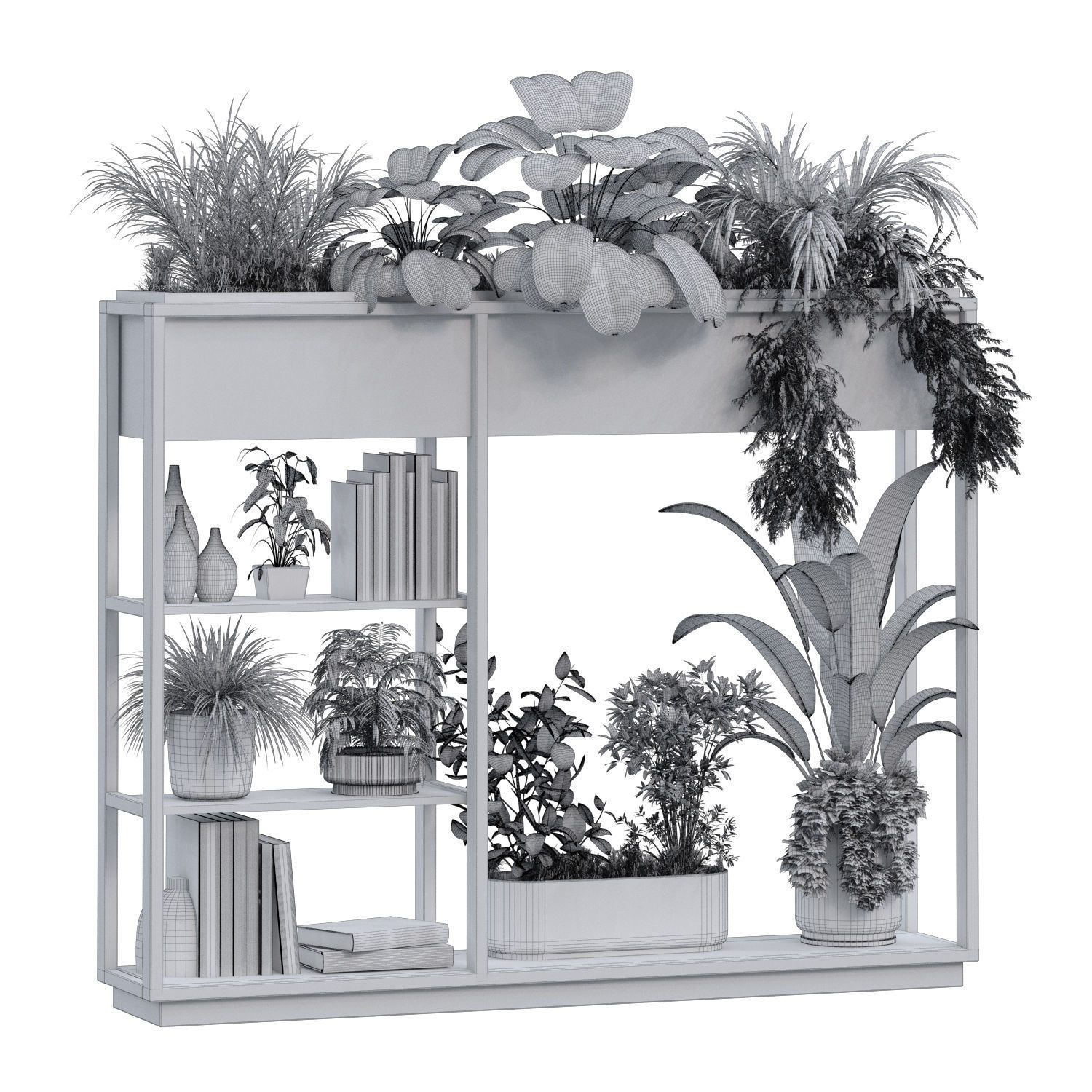 interior plant and decoration partition set 341 3D model_3