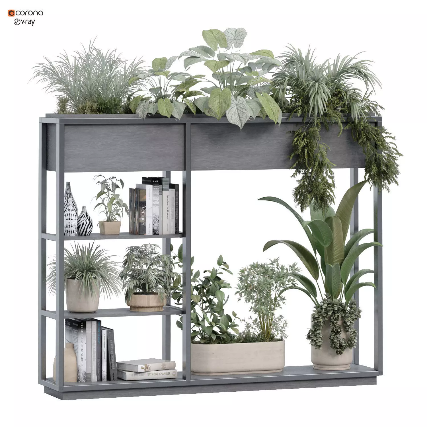 interior plant and decoration partition set 341 3D model_0