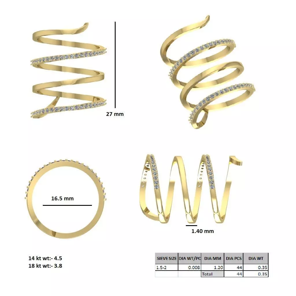 spiral ring 3D print model