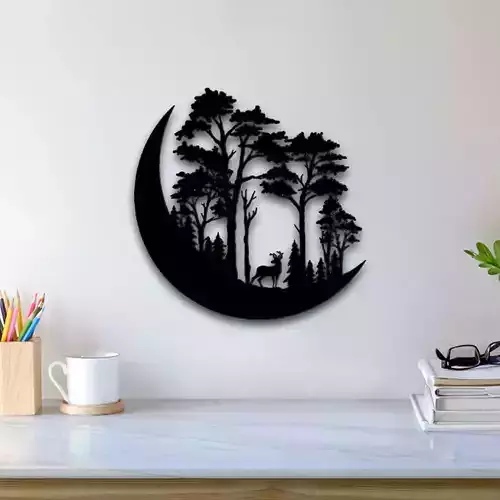 Moon And Tree Wall Art