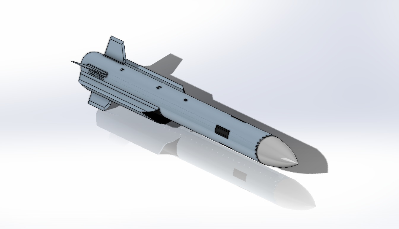 New generation long-range radar missile SHADOW Free low-poly 3D model_6