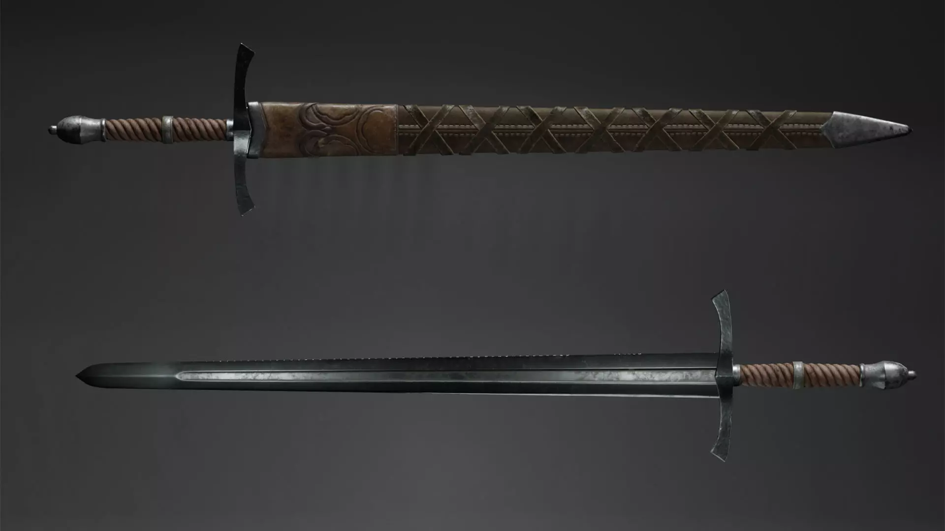 sword Low-poly 3D model_0