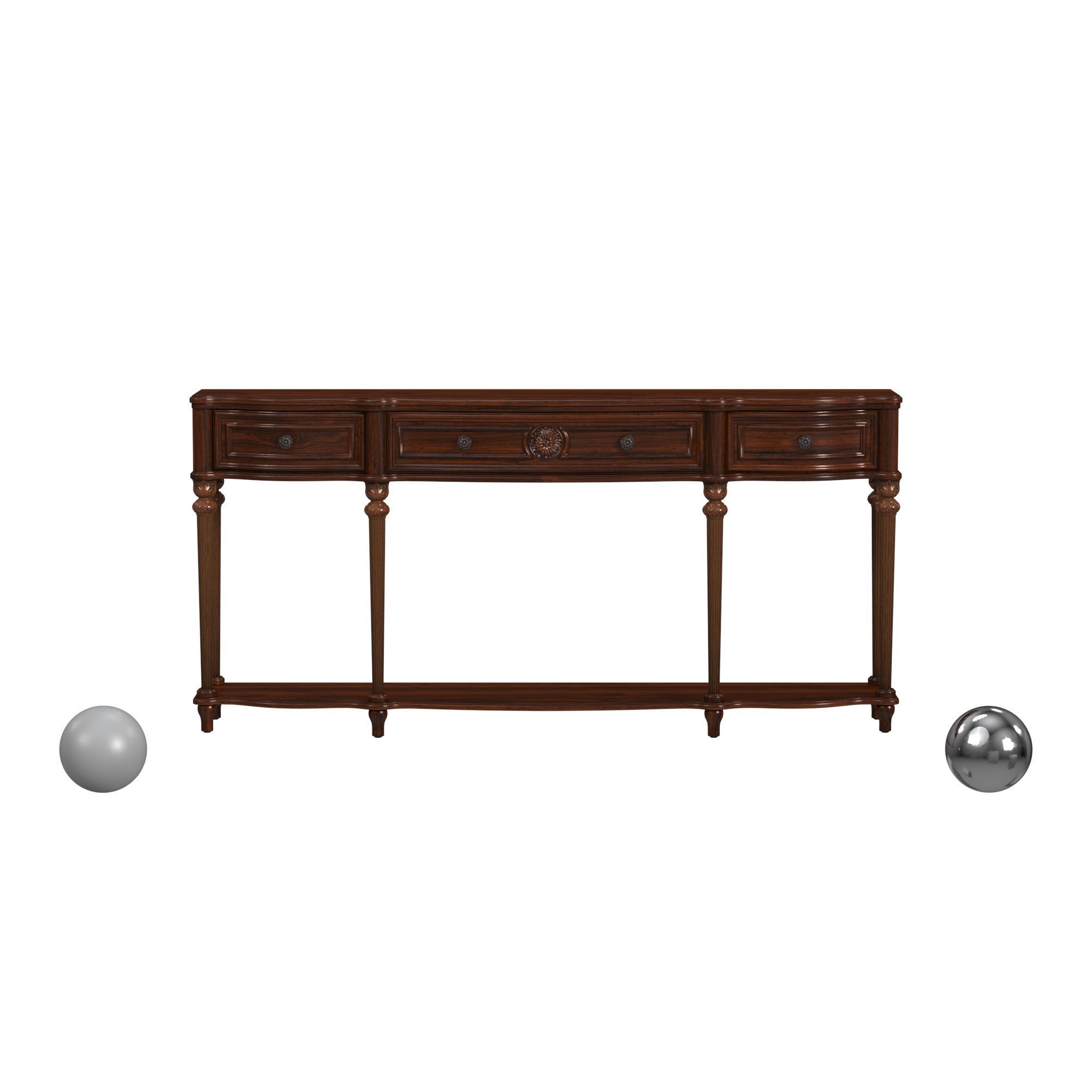 Butler Peyton Console Table Vintage Oak 3D model_1