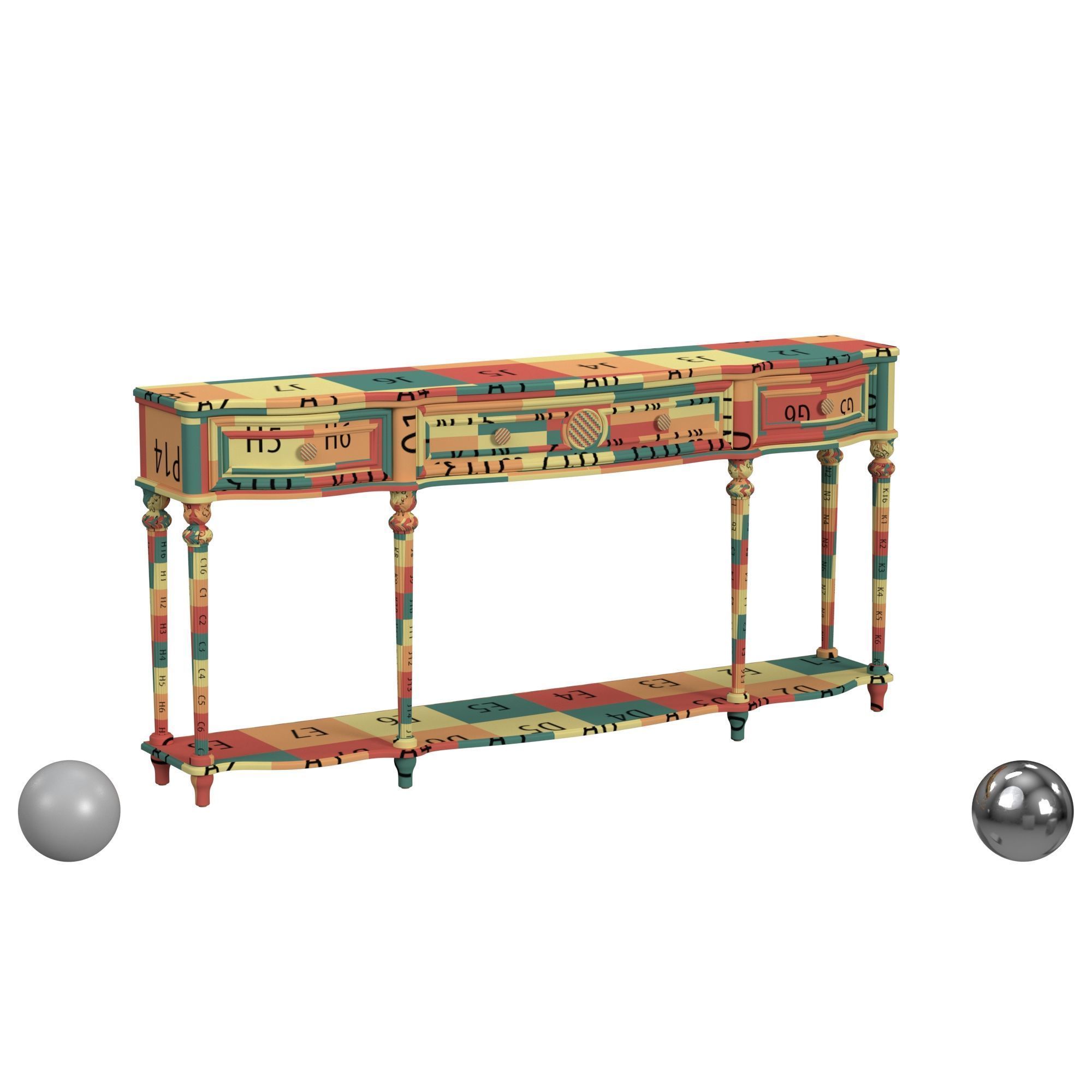 Butler Peyton Console Table Vintage Oak 3D model_2