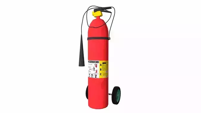 ABS SRL CO2 Wheeled Fire Extinguisher 20Kg Low-poly 3D model