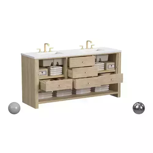 Marigot Single 72 Double Vanity in Sunwashed Oak