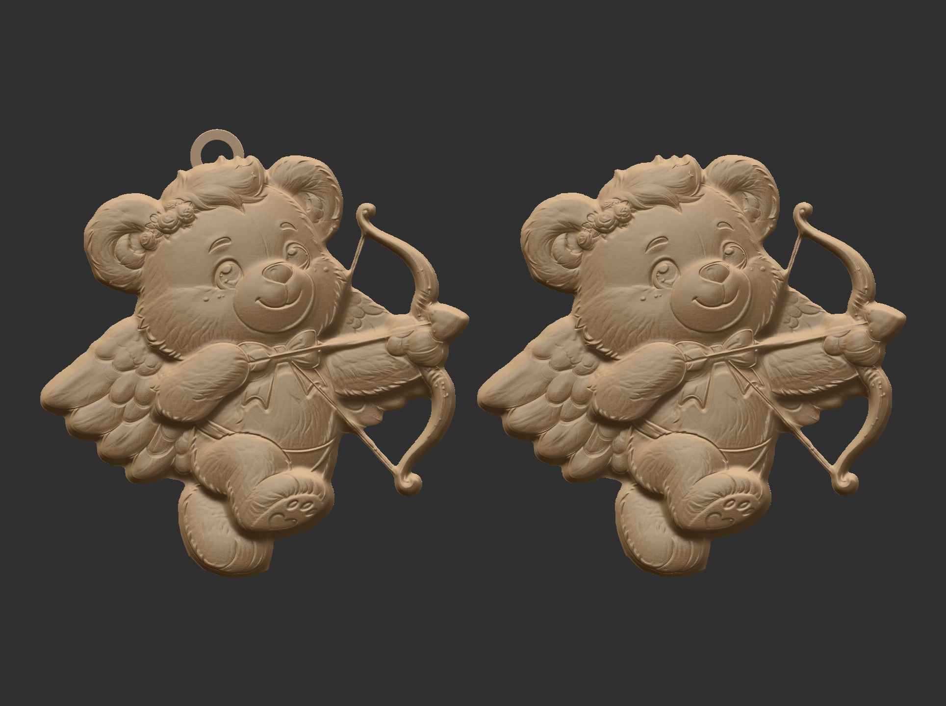 teddy love wings 3D print model_5