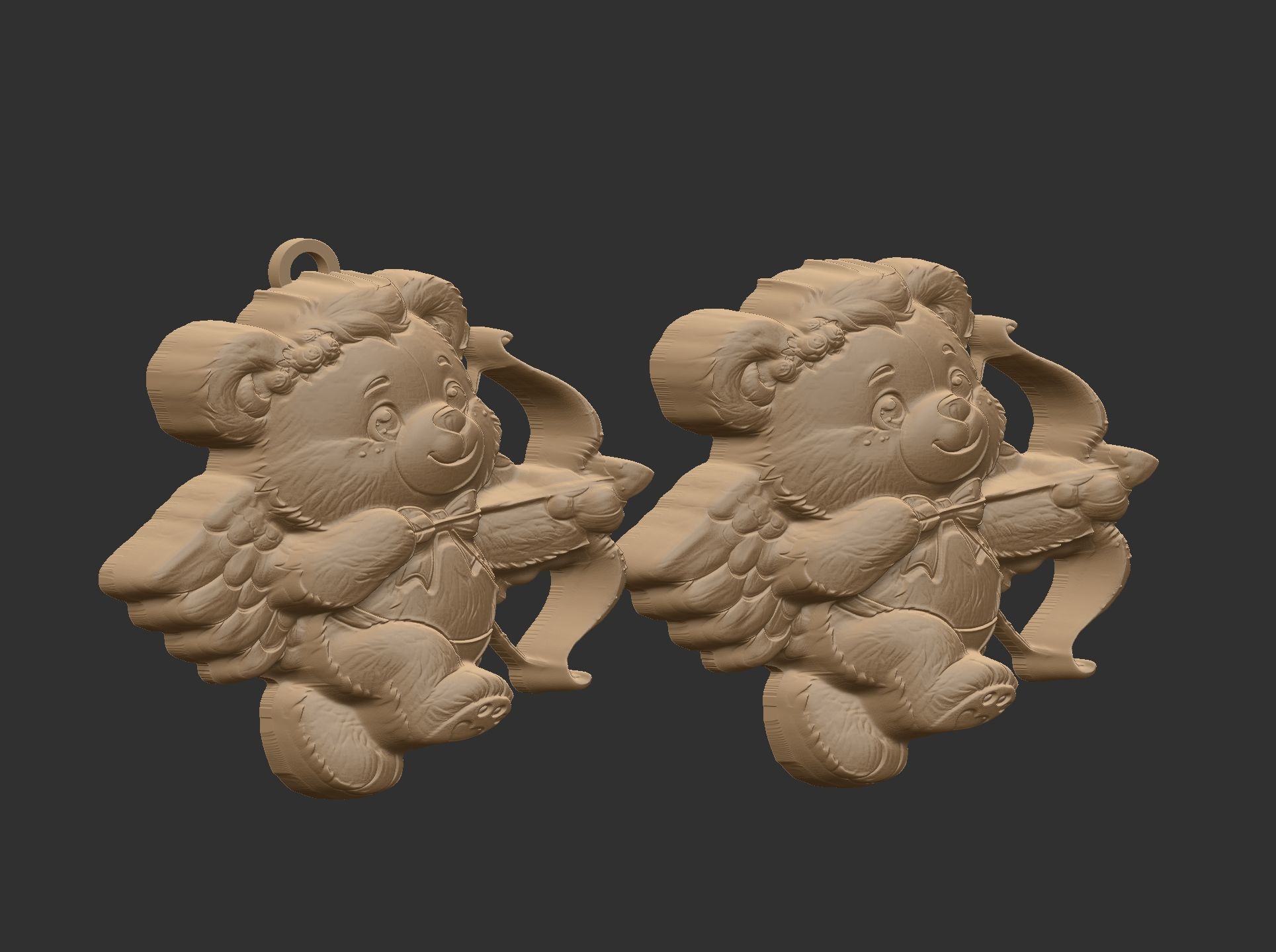 teddy love wings 3D print model_9