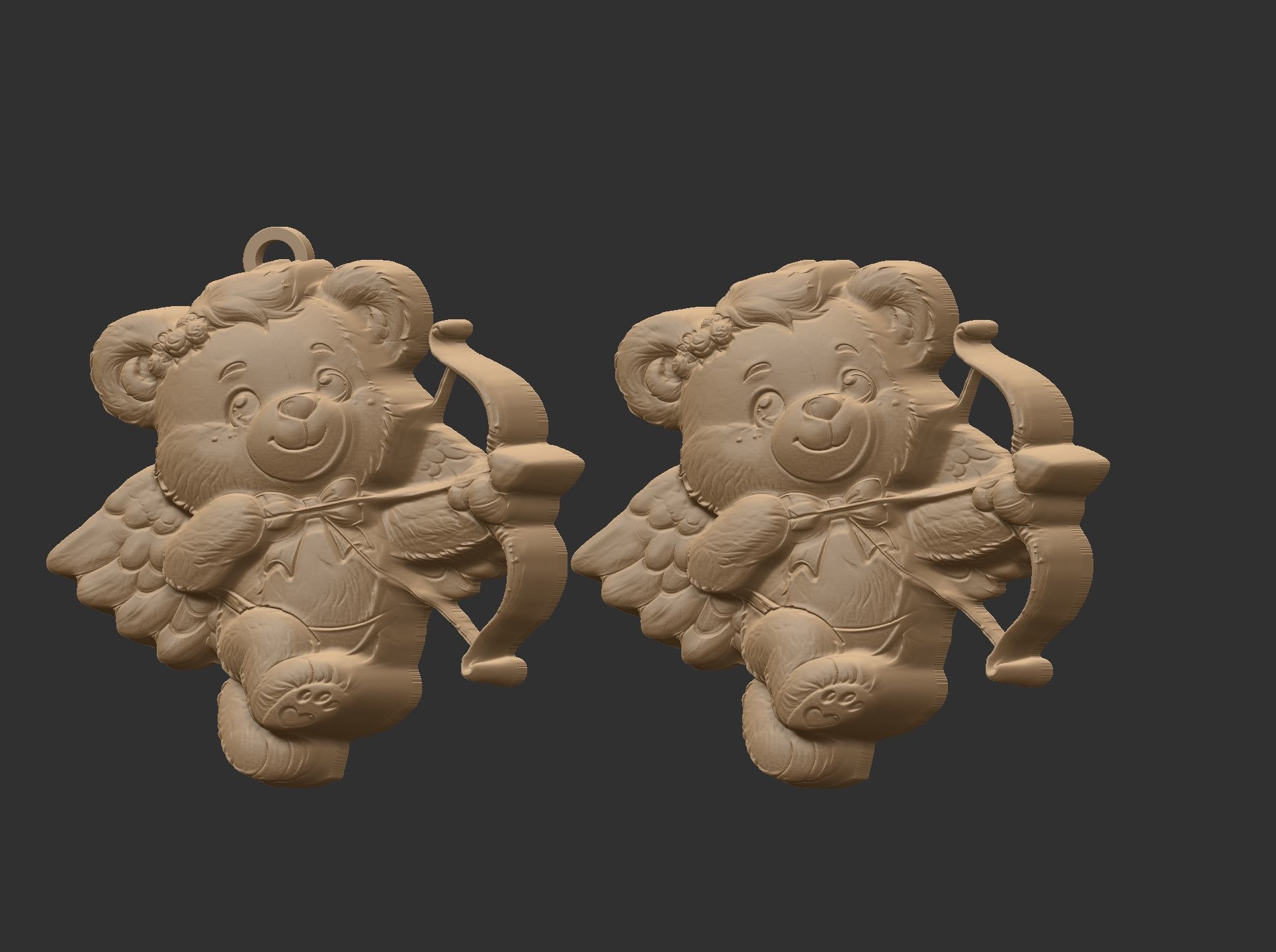 teddy love wings 3D print model_6