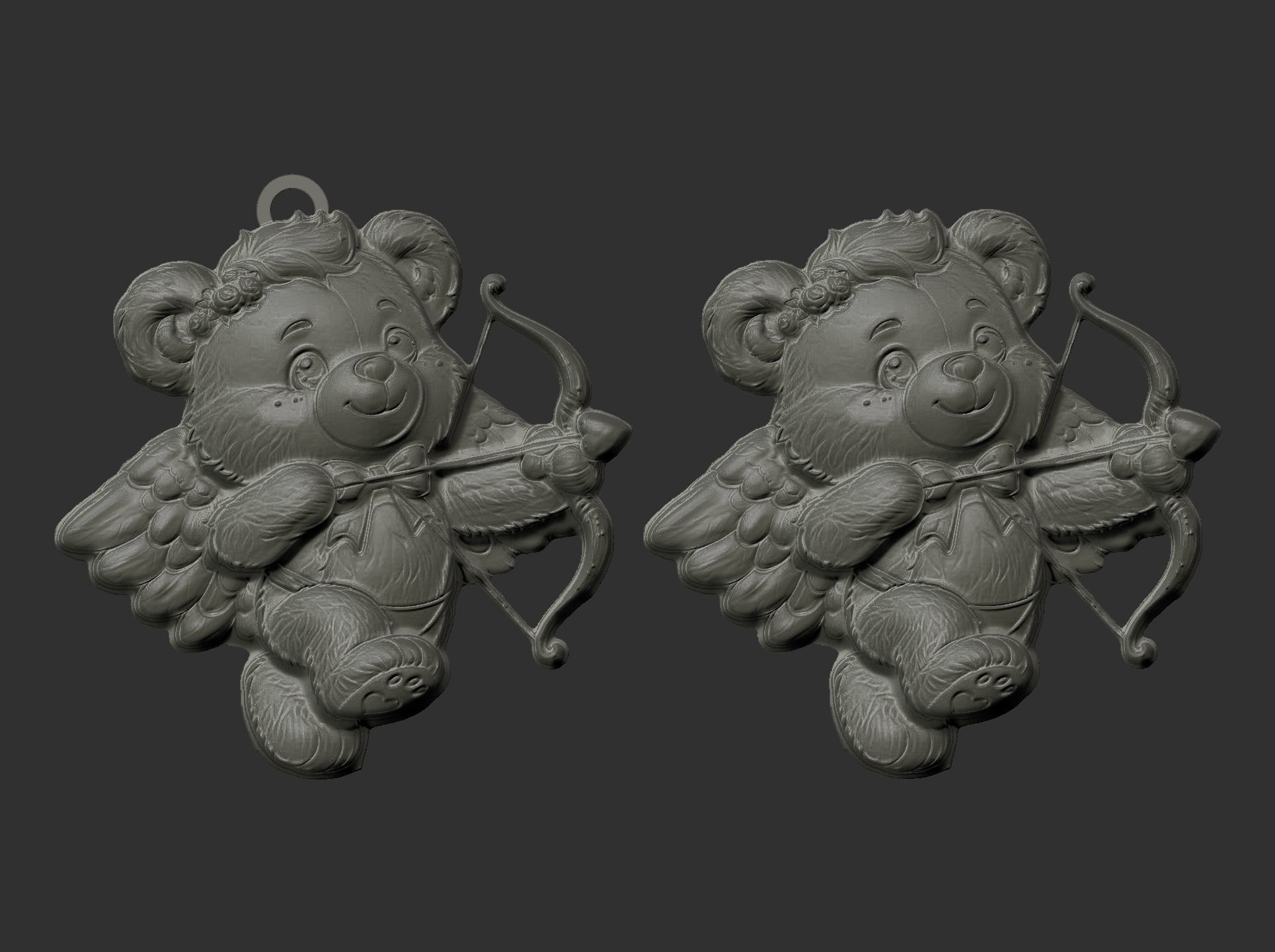 teddy love wings 3D print model_8