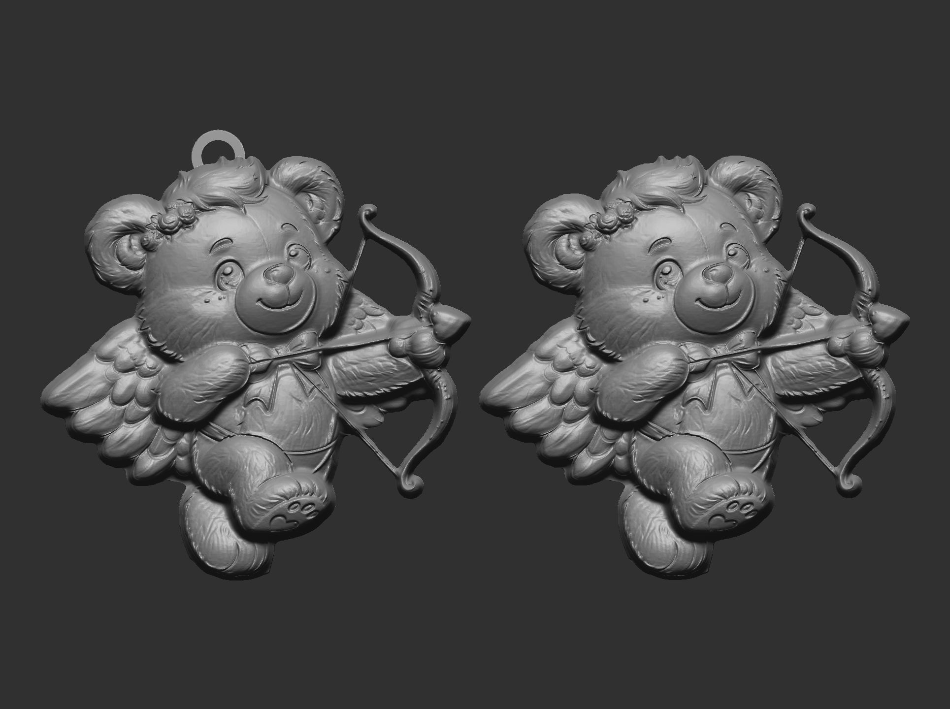 teddy love wings 3D print model_4