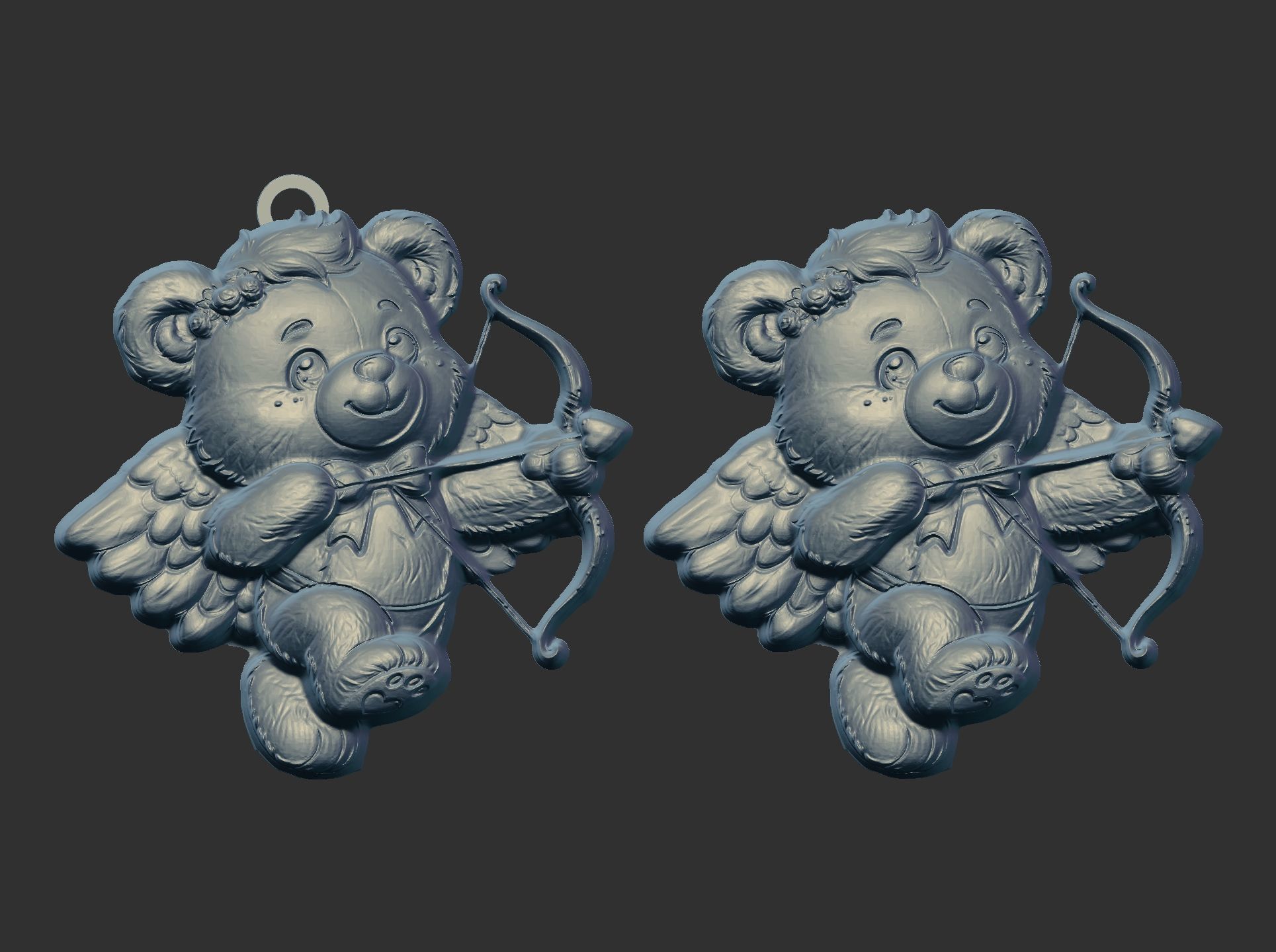 teddy love wings 3D print model_7
