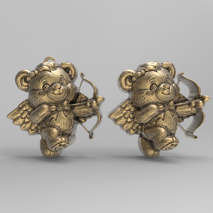 teddy love wings 3D print model_2