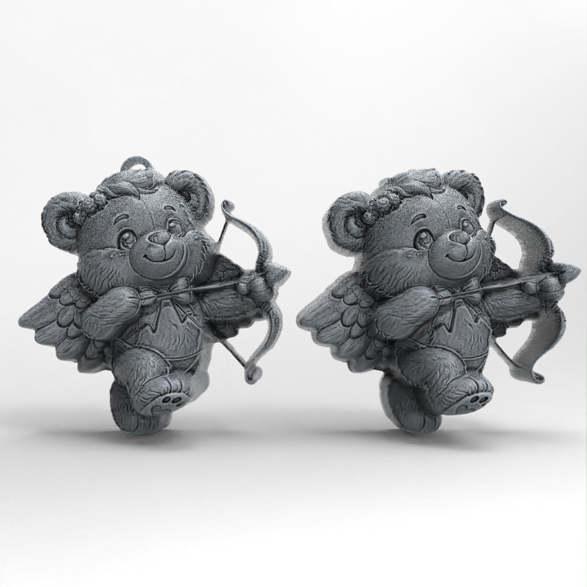 teddy love wings 3D print model_1