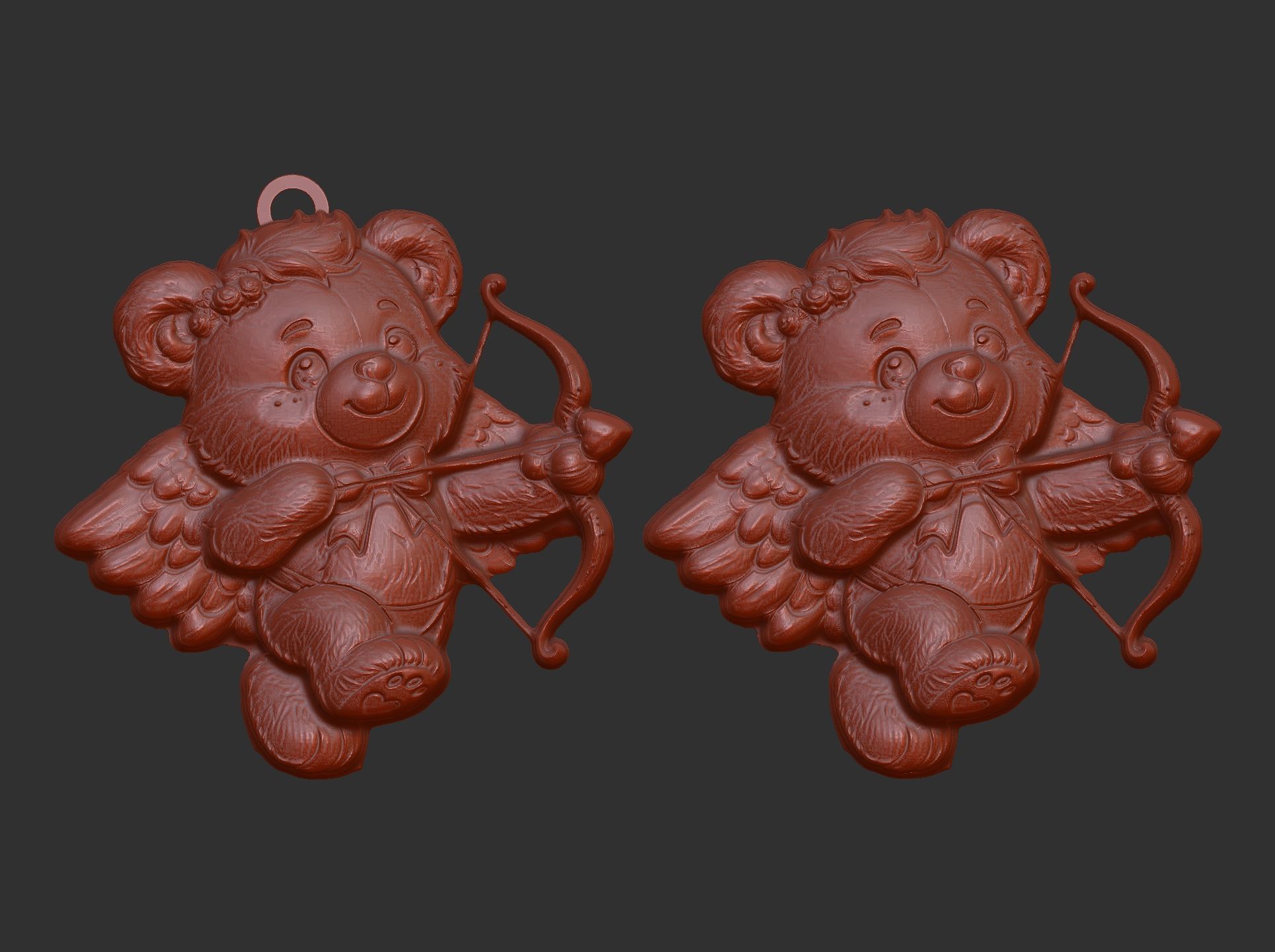 teddy love wings 3D print model_3
