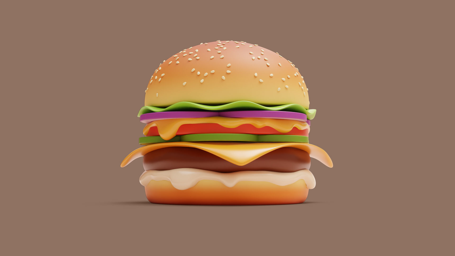 Hamburger Stylized 3D model_1