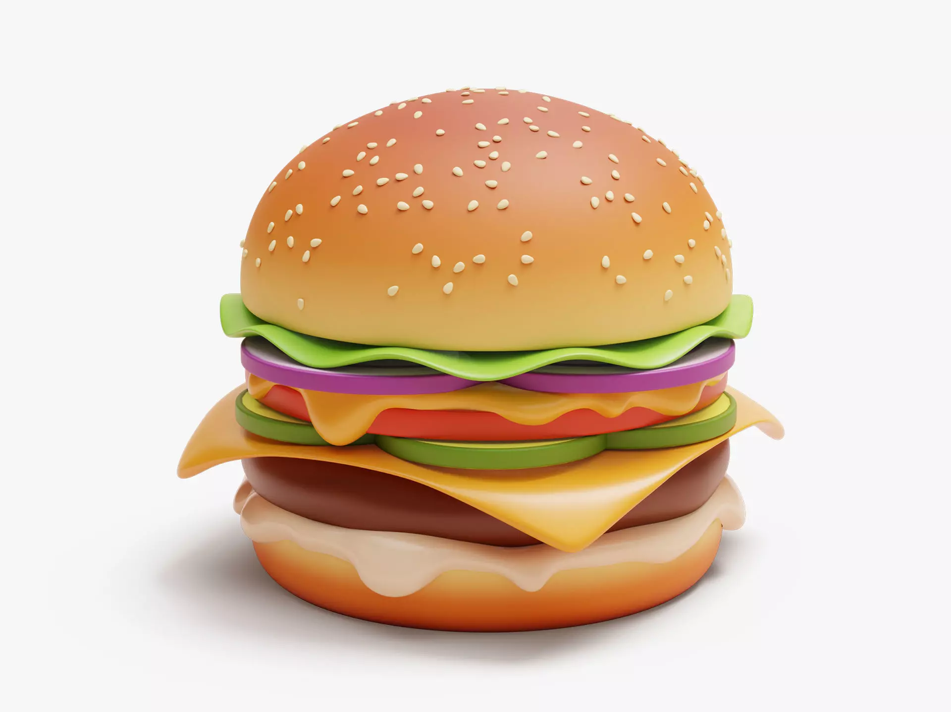Hamburger Stylized 3D model_0