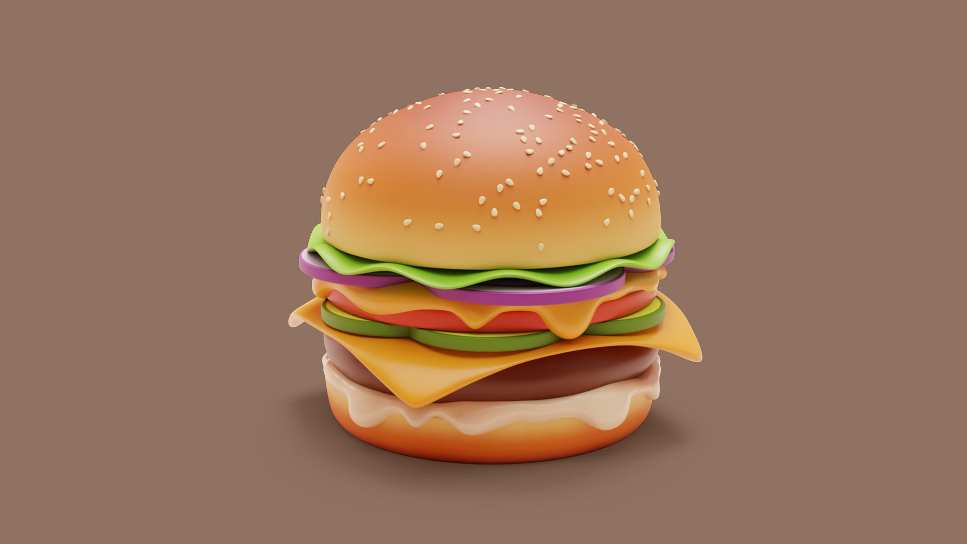 Hamburger Stylized 3D model_4