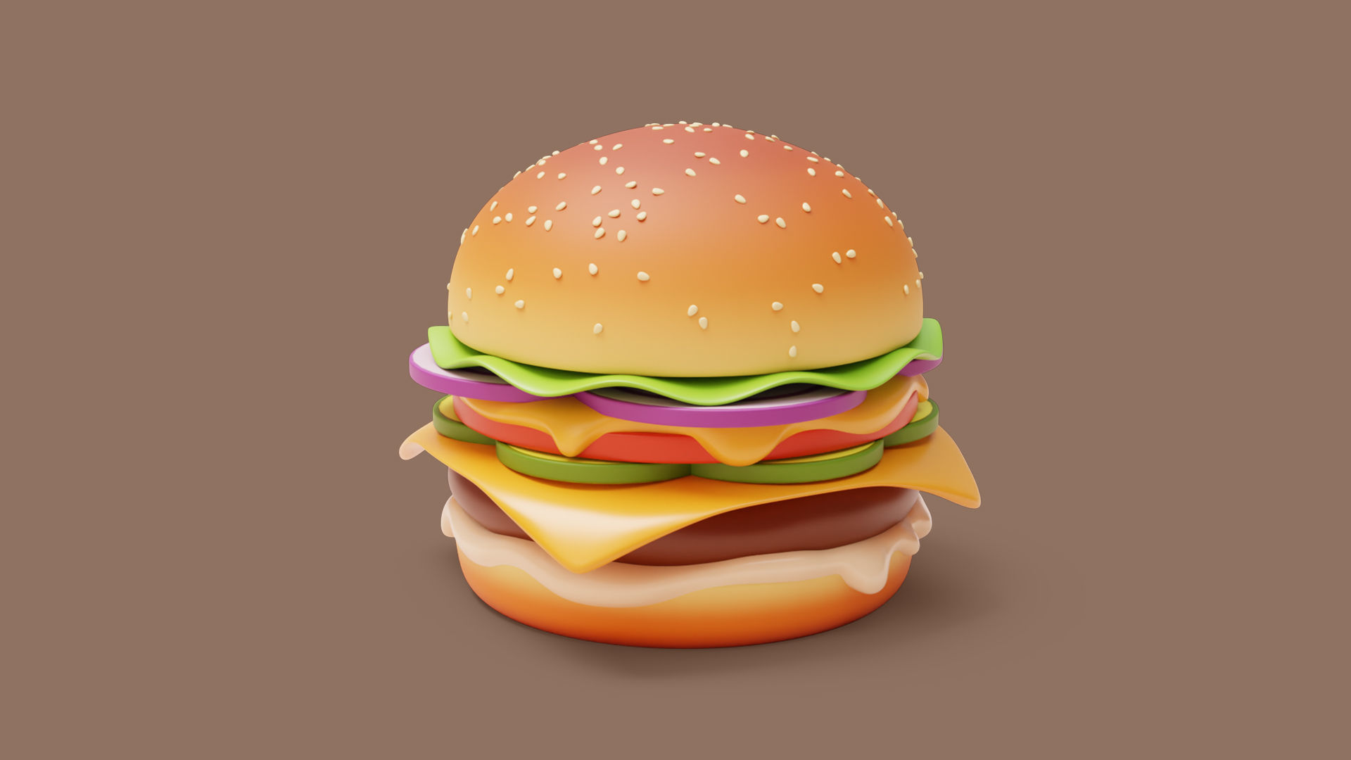 Hamburger Stylized 3D model_3
