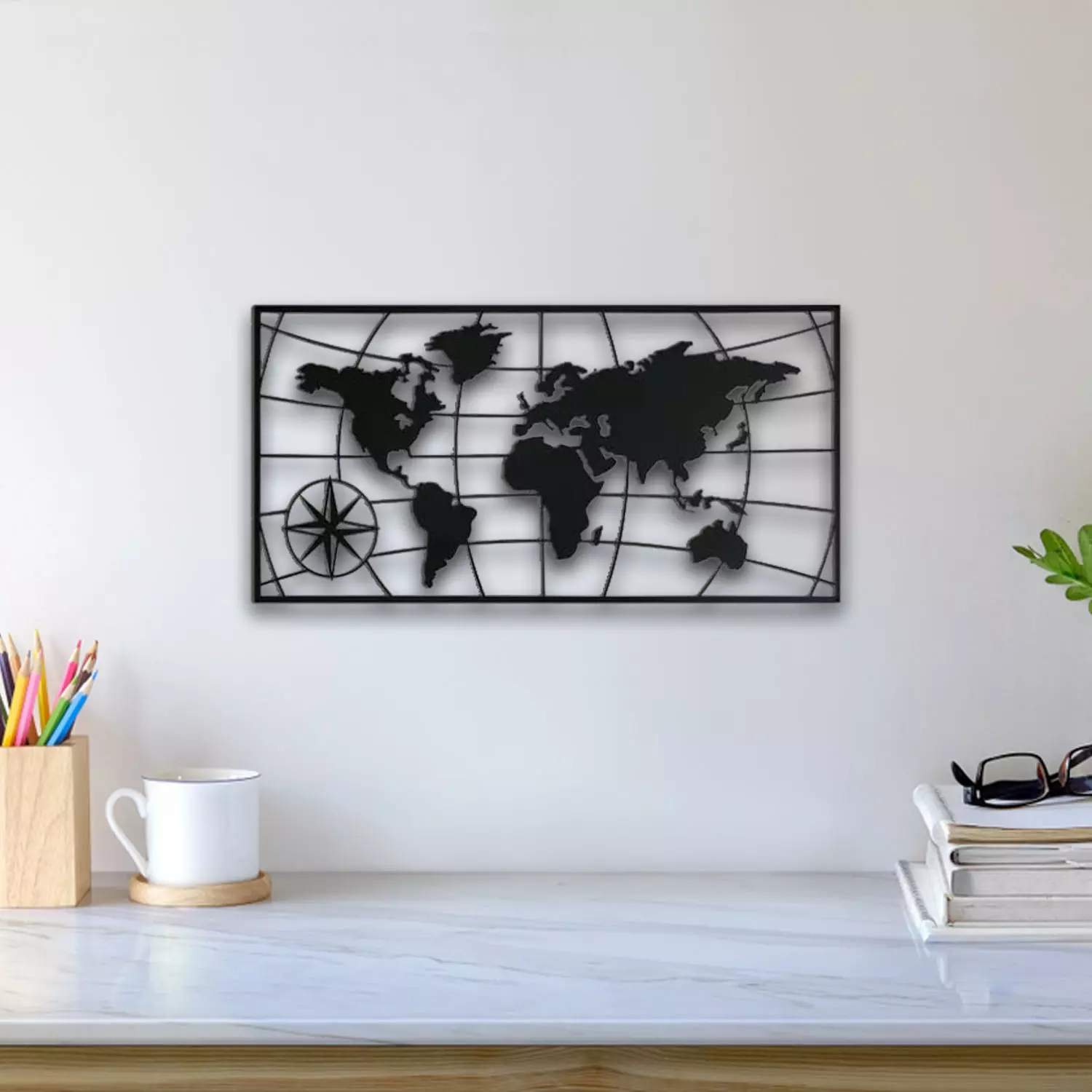 World Map Wall Art 3D print model_0