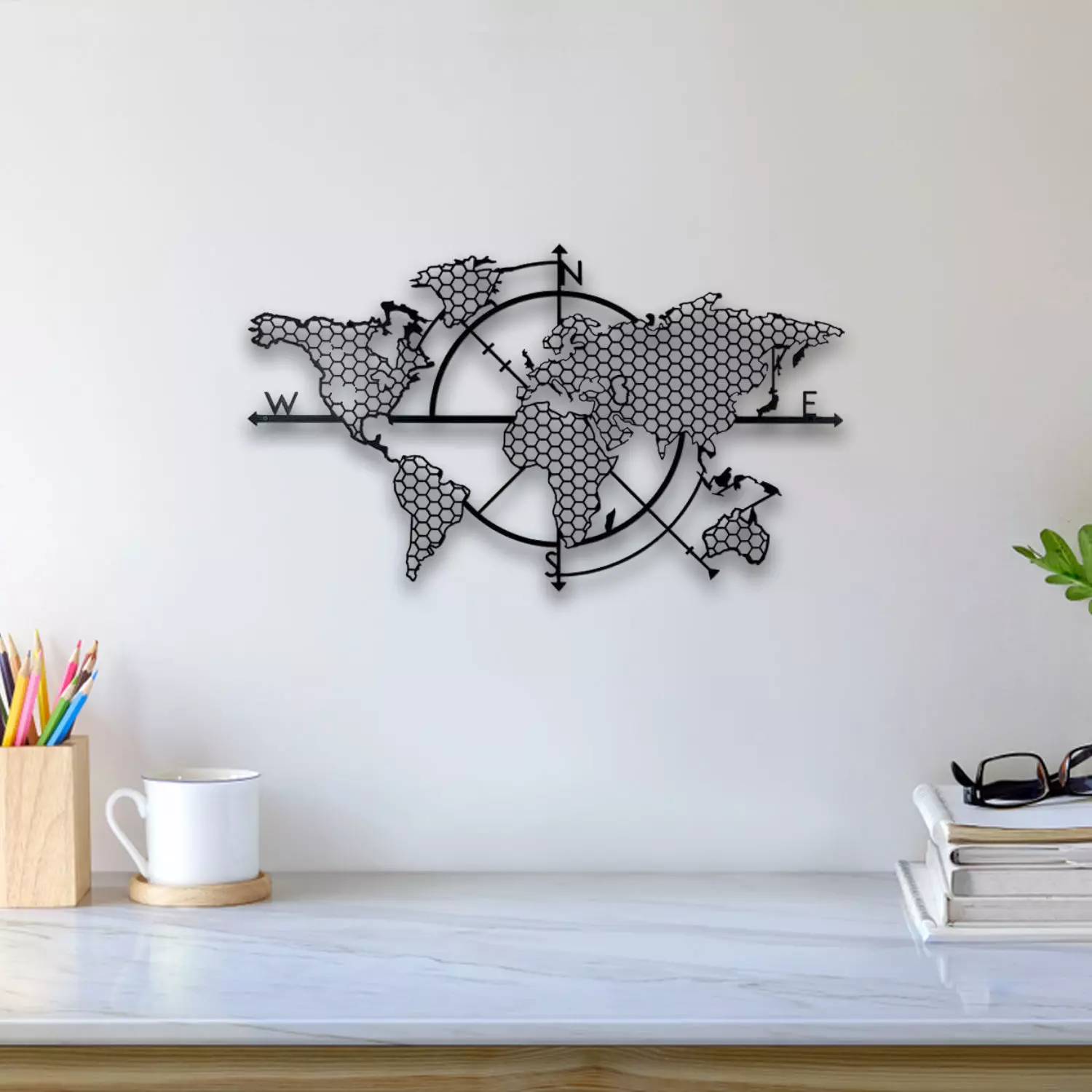 World Map Wall Art 3D print model