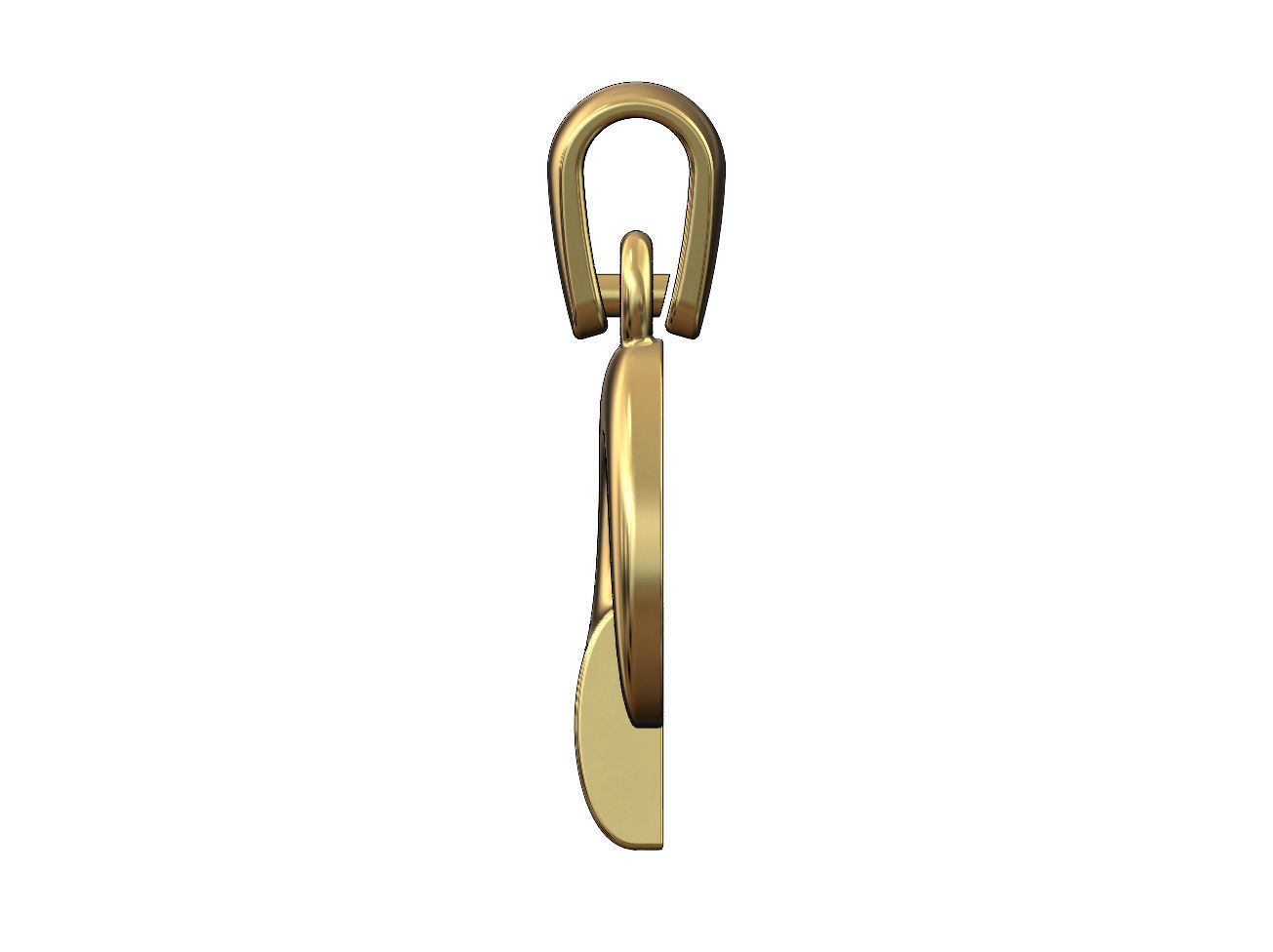 Horn scroll snail pendant charm with bail  3D print model_3