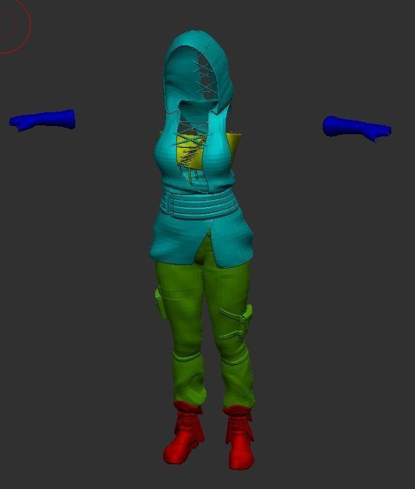 Clothing for woman Low-poly 3D model_7