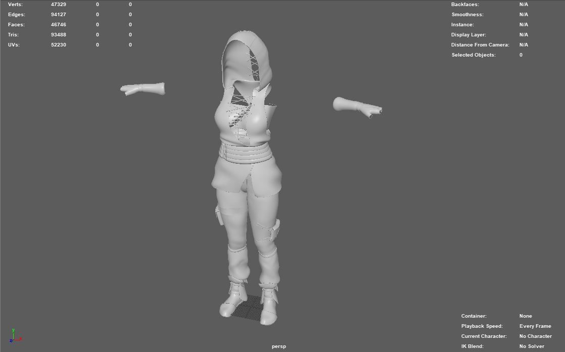 Clothing for woman Low-poly 3D model_5
