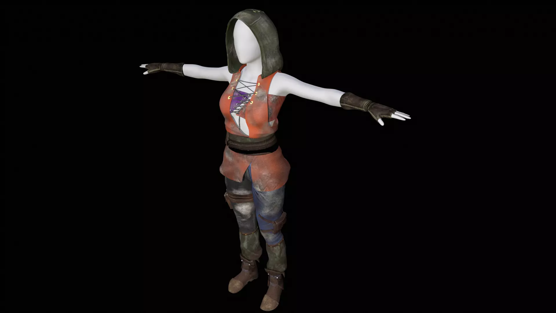 Clothing for woman Low-poly 3D model_0