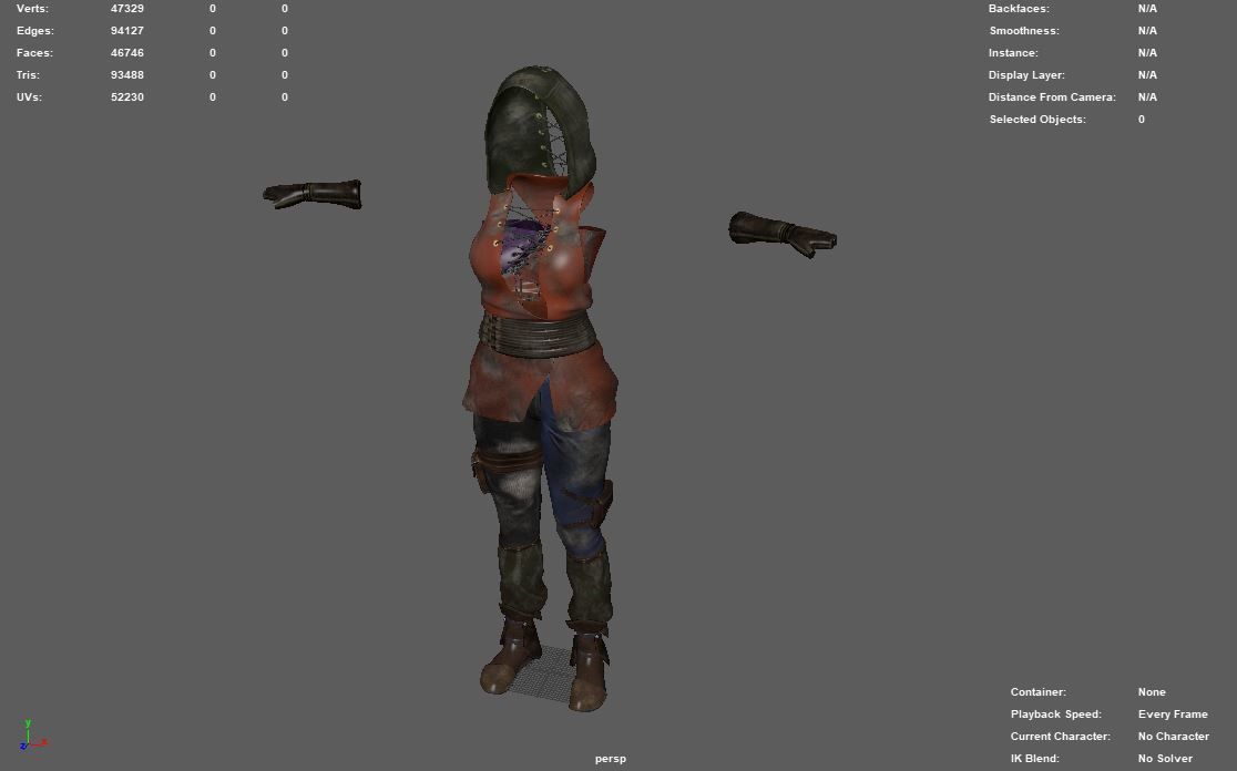 Clothing for woman Low-poly 3D model_6