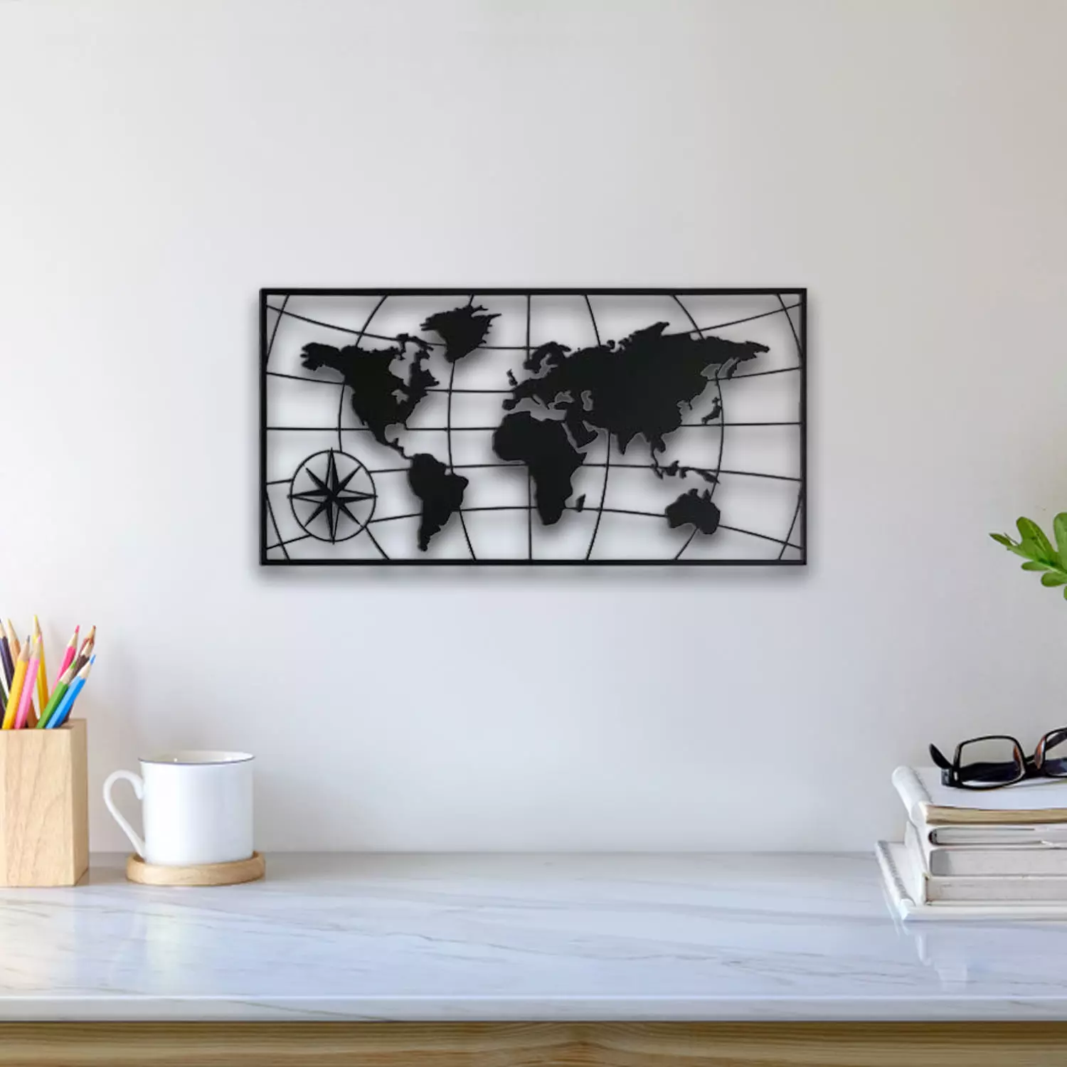 World Map Wall Art 3D print model_0