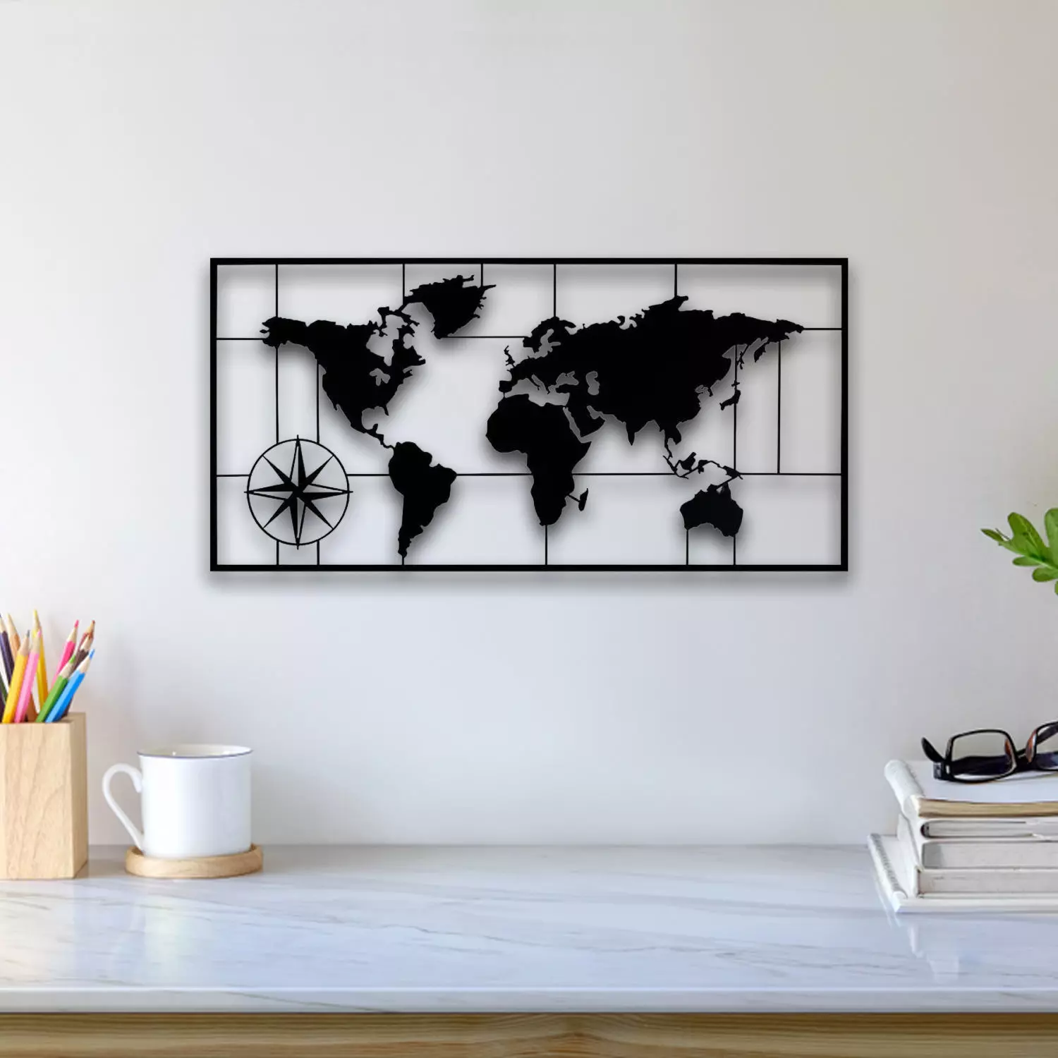 World Map Wall Art 3D print model