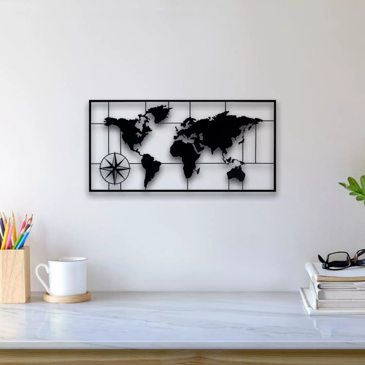 World Map Wall Art 3D print model