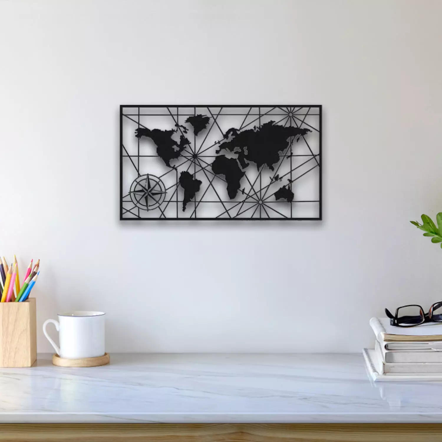 World Map Wall Art 3D print model