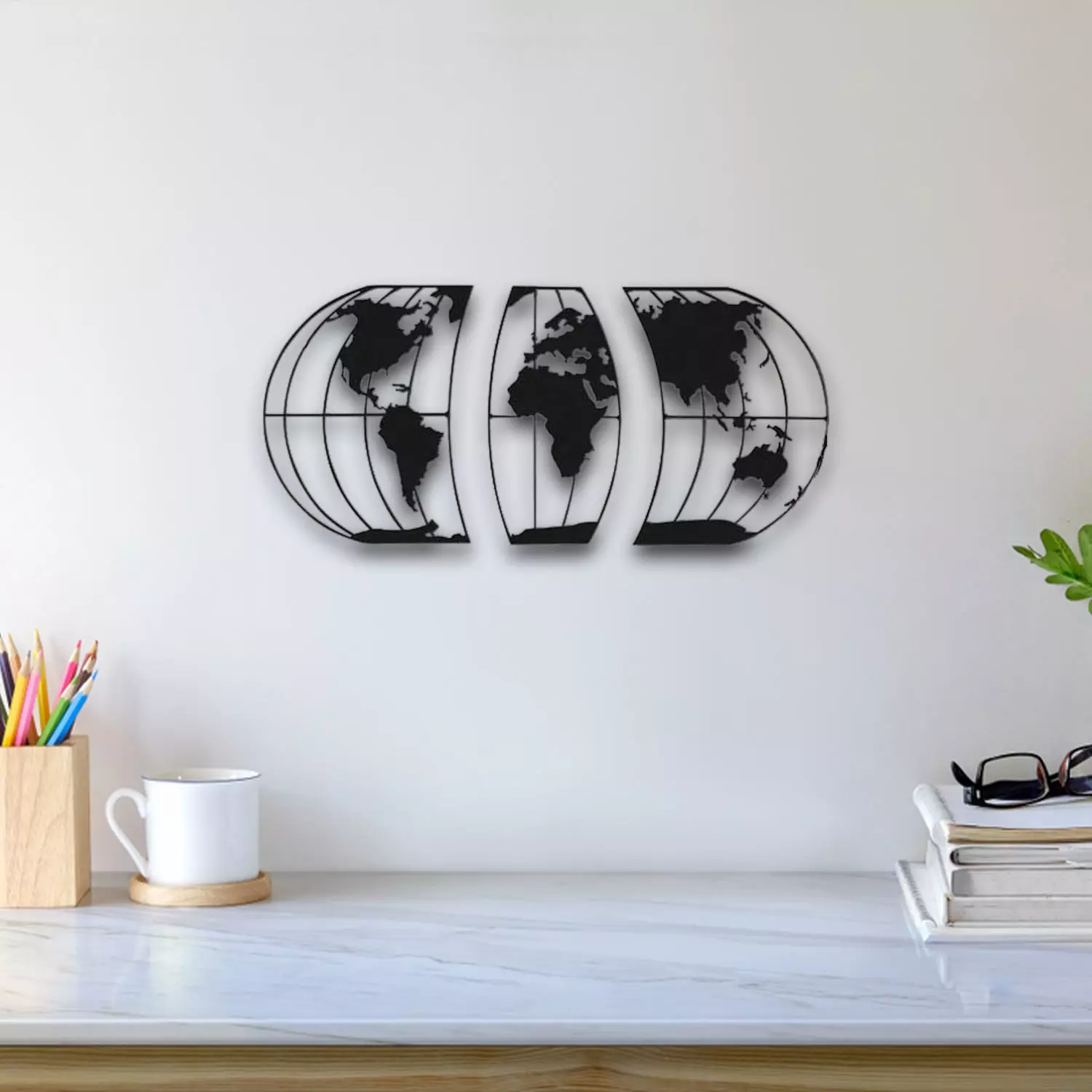 World Map Wall Art 3D print model