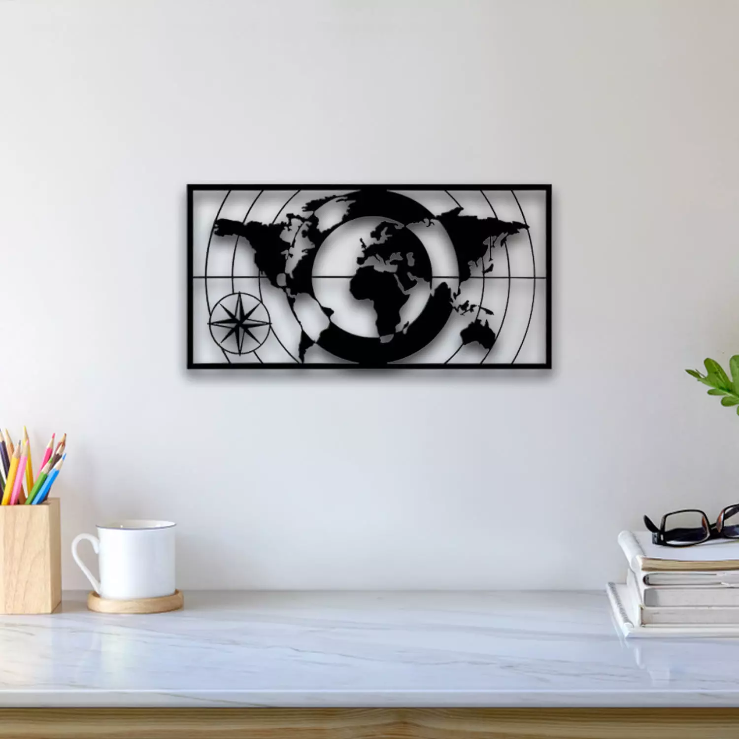 World Map Wall Art 3D print model_0