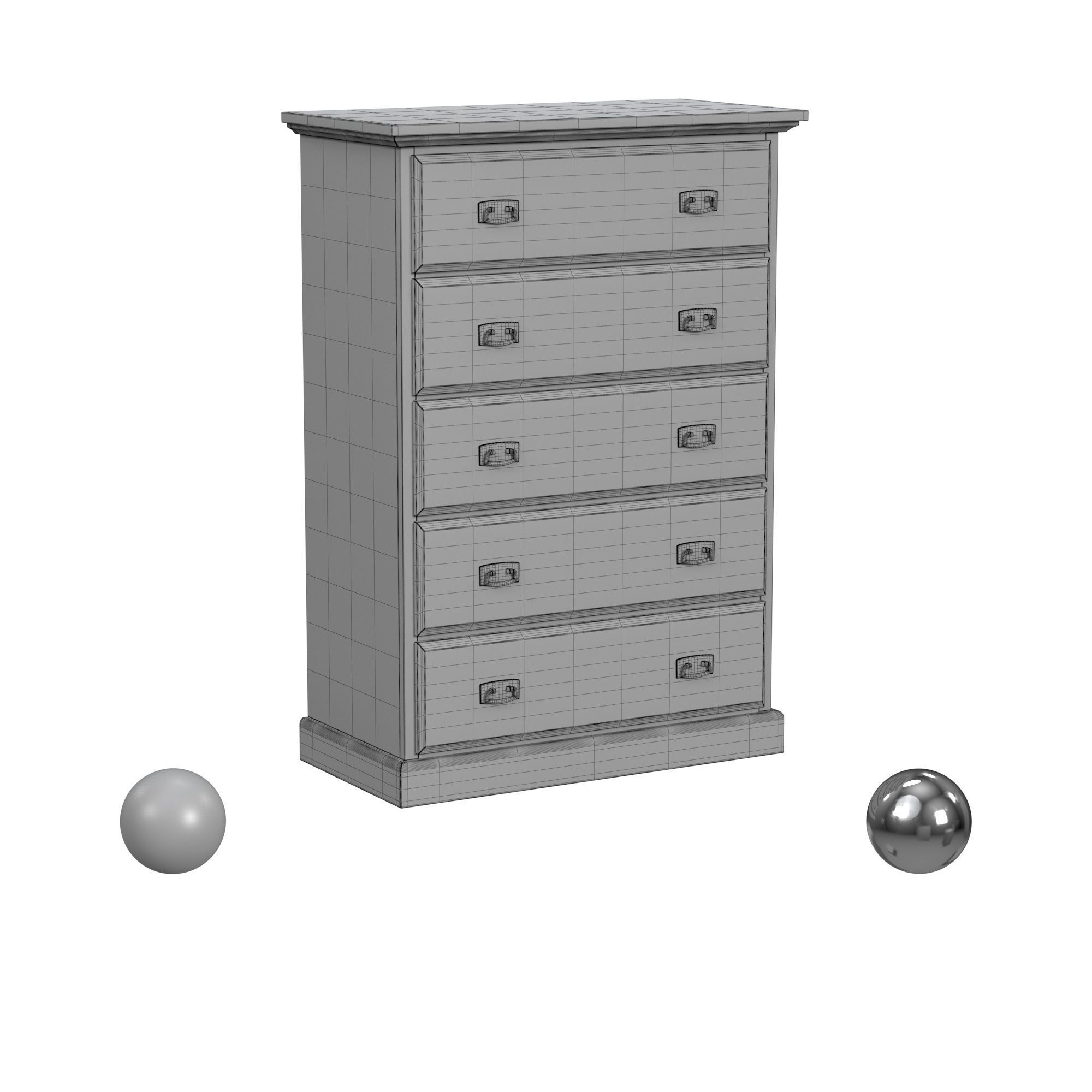 A-America Amish Highlands 5 Drawer Chest 3D model_3