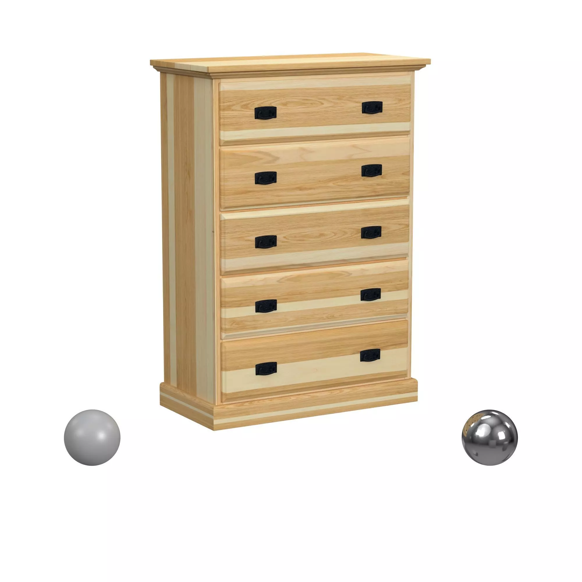 A-America Amish Highlands 5 Drawer Chest 3D model_0