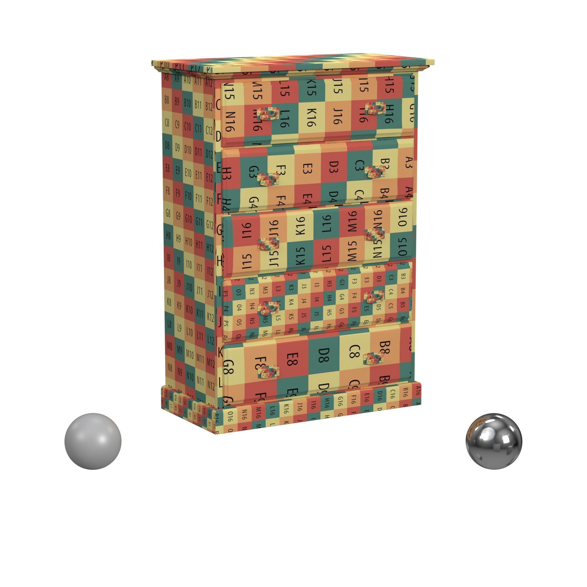 A-America Amish Highlands 5 Drawer Chest 3D model_2