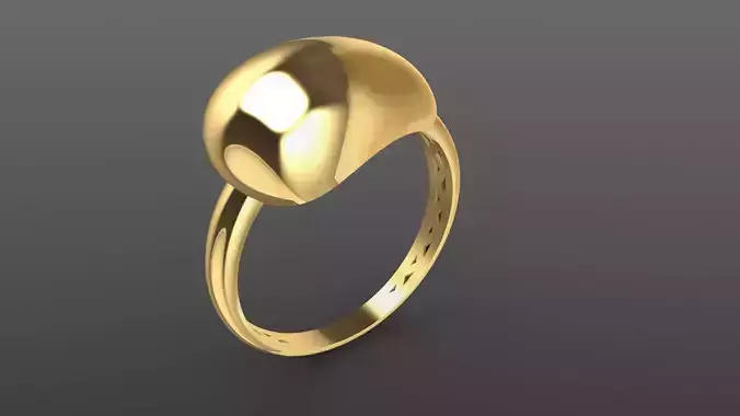Modern Gold Dome Ring Design  Inspired by BOTTEGA 3D print model