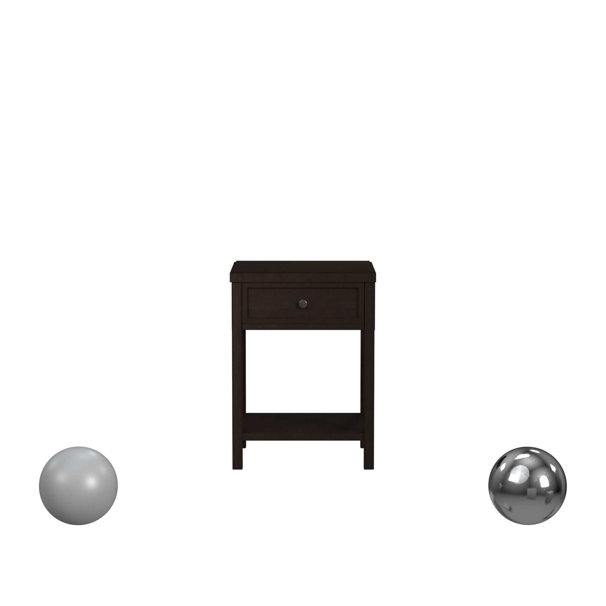 Auburn Traditional One Drawer Wooden Accent Side Table 3D model_1