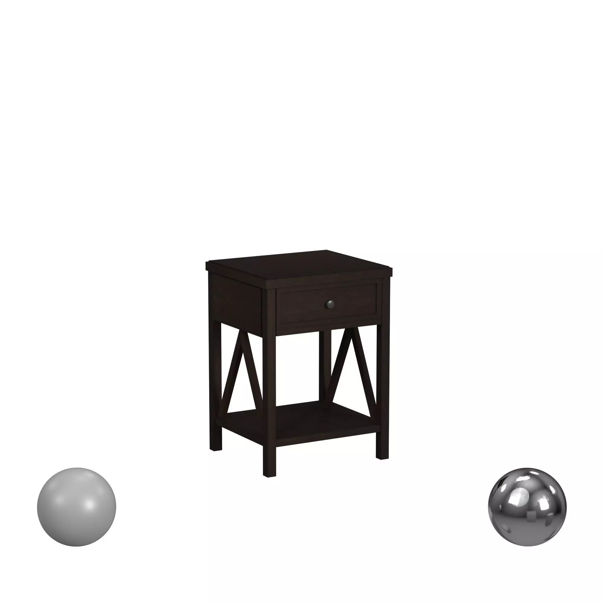 Auburn Traditional One Drawer Wooden Accent Side Table 3D model_0