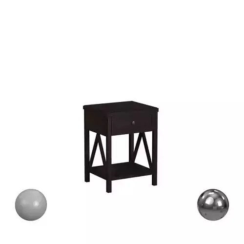 Auburn Traditional One Drawer Wooden Accent Side Table 3D model